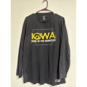 Sideline Mens Profile Iowa Hawkeyes Long Sleeve Black Tee T-Shirt Large